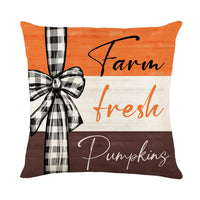 HKM-487827 Fall Pumpkin Truck Sunflowers Throw Pillow Cover, 18 x 18 Inch Autumn Home Decor