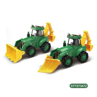 HKM-487827 Friction-Powered Farm Tractor Assembly Set with Lights and Music for Kids Ages 2-7