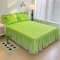 HKM-488019 Lace Mesh Bow Four-Piece Bedding Set for Double Beds