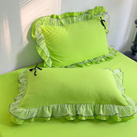 HKM-488019 Lace Mesh Bow Four-Piece Bedding Set for Double Beds