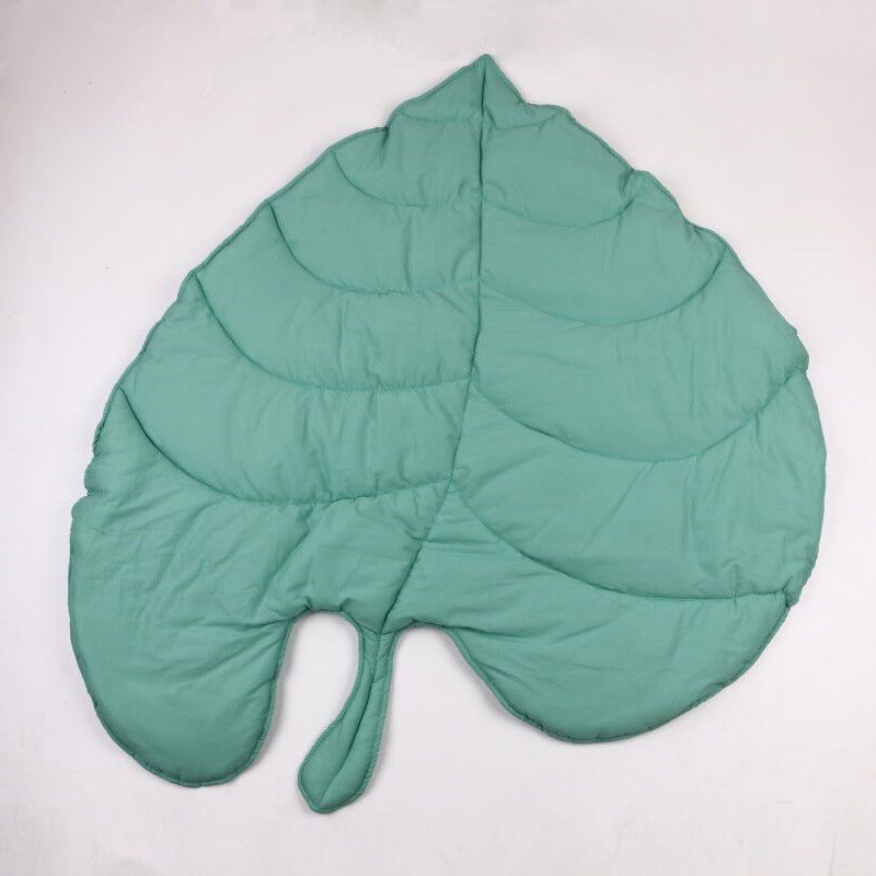 HKM-488083 Leaf-Inspired Baby Crawling Mat for Developmental Play, Gray and Green, 95cm x 85cm