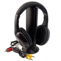 HKM-488083 Wireless Bluetooth TV Headphones with PU Leather Ear Cushions and 3.5mm Plug