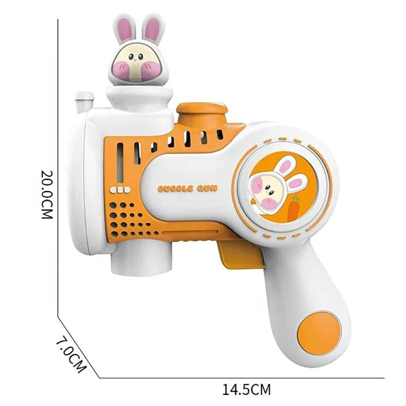 HKM-488275 Cute Rabbit Fully Automatic Electric Bubble Blower Toy for Kids, 10 Holes Bubble Machine
