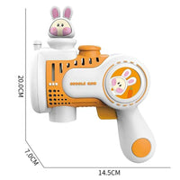 HKM-488275 Cute Rabbit Fully Automatic Electric Bubble Blower Toy for Kids, 10 Holes Bubble Machine