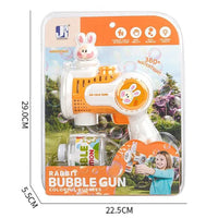 HKM-488275 Cute Rabbit Fully Automatic Electric Bubble Blower Toy for Kids, 10 Holes Bubble Machine