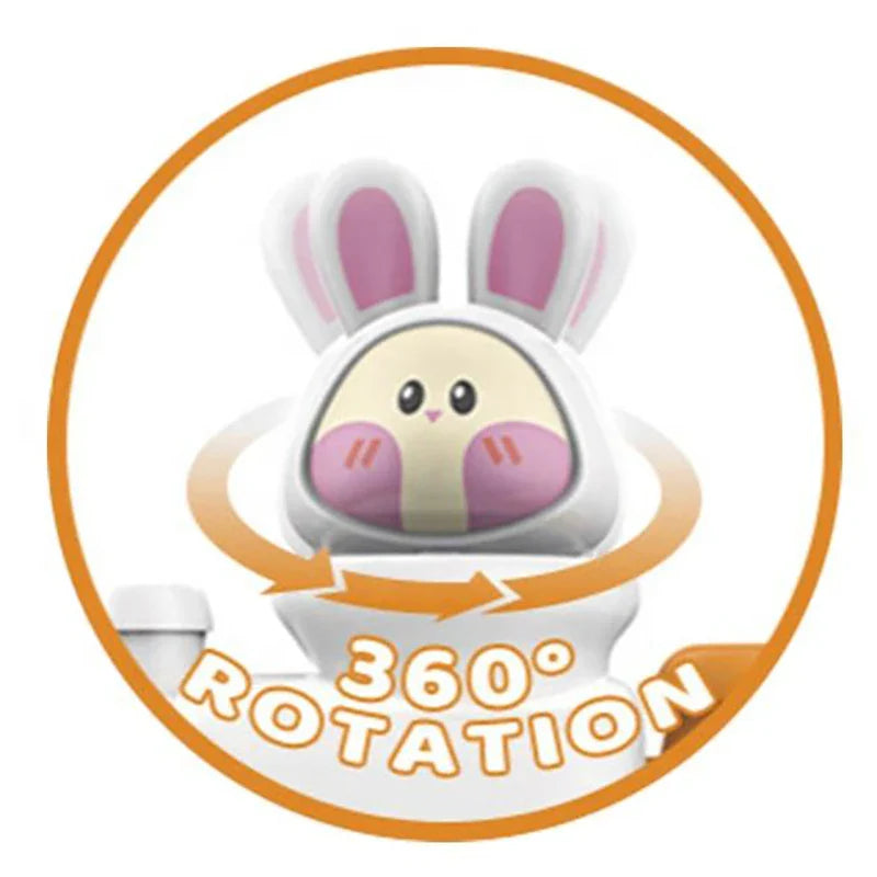 HKM-488275 Cute Rabbit Fully Automatic Electric Bubble Blower Toy for Kids, 10 Holes Bubble Machine
