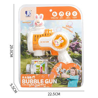 HKM-488275 Cute Rabbit Fully Automatic Electric Bubble Blower Toy for Kids, 10 Holes Bubble Machine