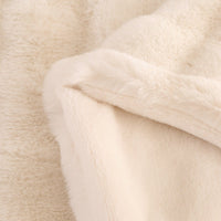 HKM-488339 Cozy Solid Color Rabbit Plush Blanket and Pillow Covers for Winter Use