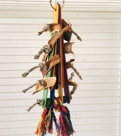 HKM-488467 Creative Parrot Corn Cob Bite String Wooden Bite Toy