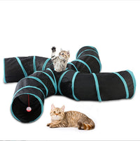 HKM-488531 Collapsible S-Type Four-Channel Cat Tunnel Toy - Durable and Scratch-Resistant