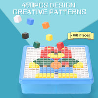 HKM-488595 Tangotoys 3D Mosaic Puzzle Toy Set for Kids - Educational Hand Drill Building Blocks, Unisex, Ages 2-4