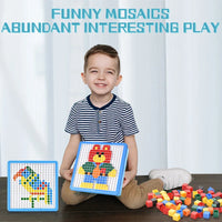 HKM-488595 Tangotoys 3D Mosaic Puzzle Toy Set for Kids - Educational Hand Drill Building Blocks, Unisex, Ages 2-4