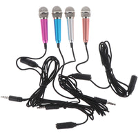 HKM-488723 Compact 3.5mm Stereo Microphone for Karaoke and Studio Use - Available in Rose Gold, Blue, Rose Red, and Silver