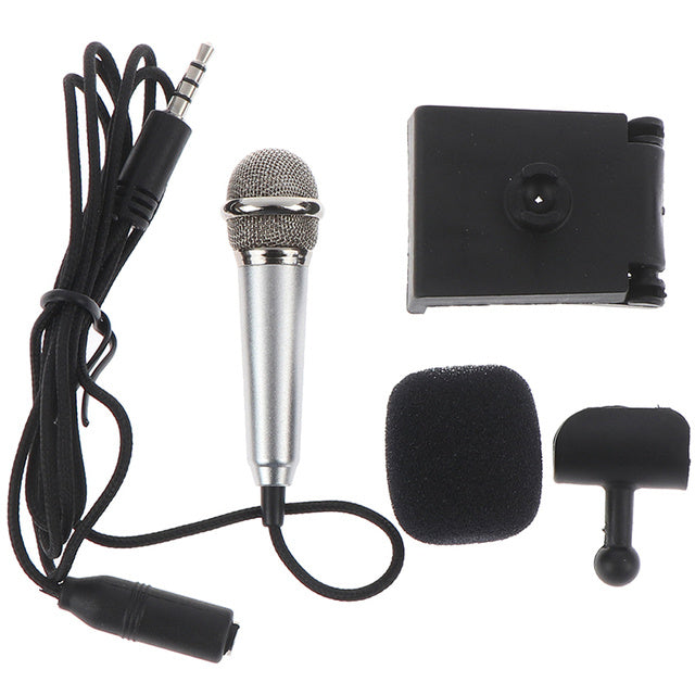 KTX-488723 Compact 3.5mm Stereo Microphone for Karaoke and Studio Use - Available in Rose Gold, Blue, Rose Red, and Silver