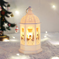 HKM-488787 Hexagonal Portable Cartoon Night Lamp Decorations - Red Old Man, Bronze Deer, Retro Silver Old Man, White Snowman