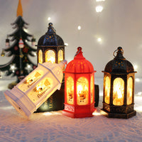 HKM-488787 Hexagonal Portable Cartoon Night Lamp Decorations - Red Old Man, Bronze Deer, Retro Silver Old Man, White Snowman