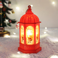 HKM-488787 Hexagonal Portable Cartoon Night Lamp Decorations - Red Old Man, Bronze Deer, Retro Silver Old Man, White Snowman