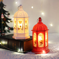 HKM-488787 Hexagonal Portable Cartoon Night Lamp Decorations - Red Old Man, Bronze Deer, Retro Silver Old Man, White Snowman