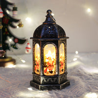 HKM-488787 Hexagonal Portable Cartoon Night Lamp Decorations - Red Old Man, Bronze Deer, Retro Silver Old Man, White Snowman
