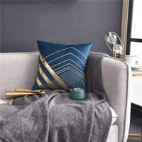 HKM-488851 Light Luxury American Style Embroidered Patch Leather Pillow - Multiple Colors Available