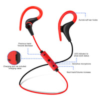 HKM-488915 Sweatproof Wireless Sport Earphones with Noise Cancellation and In-Line Mic for Running and Hiking