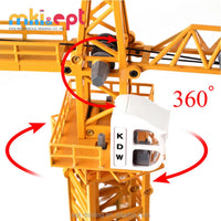 HKM-488979 Diecast 1:50 Scale Tower Crane Toy - Construction Vehicle for Kids Age 2 to 7