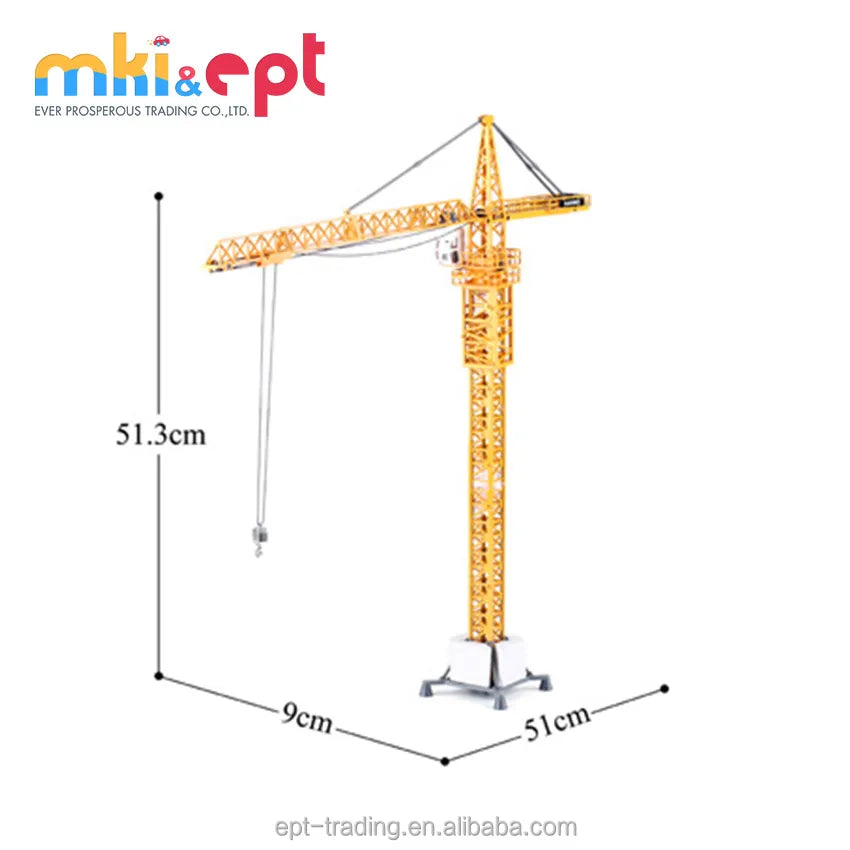 HKM-488979 Diecast 1:50 Scale Tower Crane Toy - Construction Vehicle for Kids Age 2 to 7