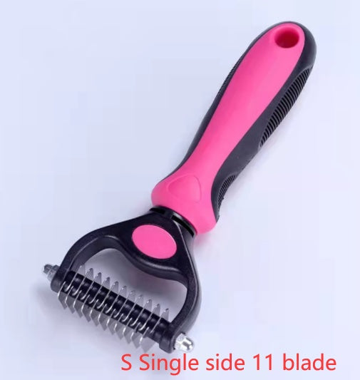 HKM-489107 Stainless Steel Pet Knot Opening Comb - Small & Large Sizes in Blue, Pink, Orange, Green
