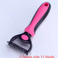 HKM-489107 Stainless Steel Pet Knot Opening Comb - Small & Large Sizes in Blue, Pink, Orange, Green