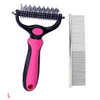 HKM-489107 Stainless Steel Pet Knot Opening Comb - Small & Large Sizes in Blue, Pink, Orange, Green