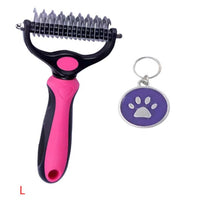 HKM-489107 Stainless Steel Pet Knot Opening Comb - Small & Large Sizes in Blue, Pink, Orange, Green