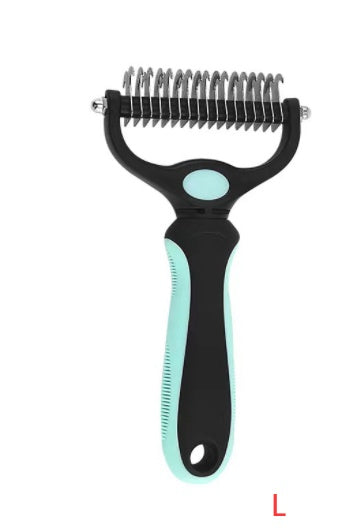 HKM-489107 Stainless Steel Pet Knot Opening Comb - Small & Large Sizes in Blue, Pink, Orange, Green