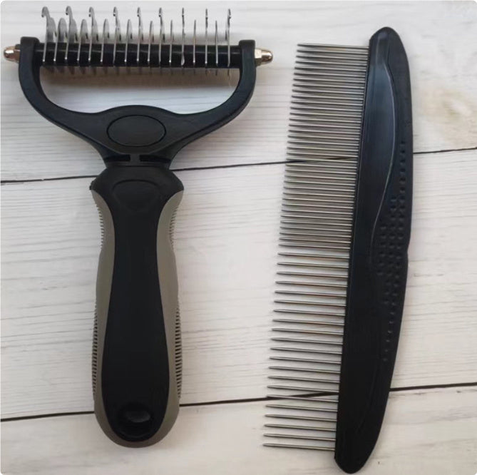 HKM-489107 Stainless Steel Pet Knot Opening Comb - Small & Large Sizes in Blue, Pink, Orange, Green