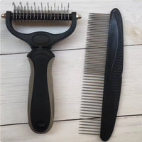 HKM-489107 Stainless Steel Pet Knot Opening Comb - Small & Large Sizes in Blue, Pink, Orange, Green