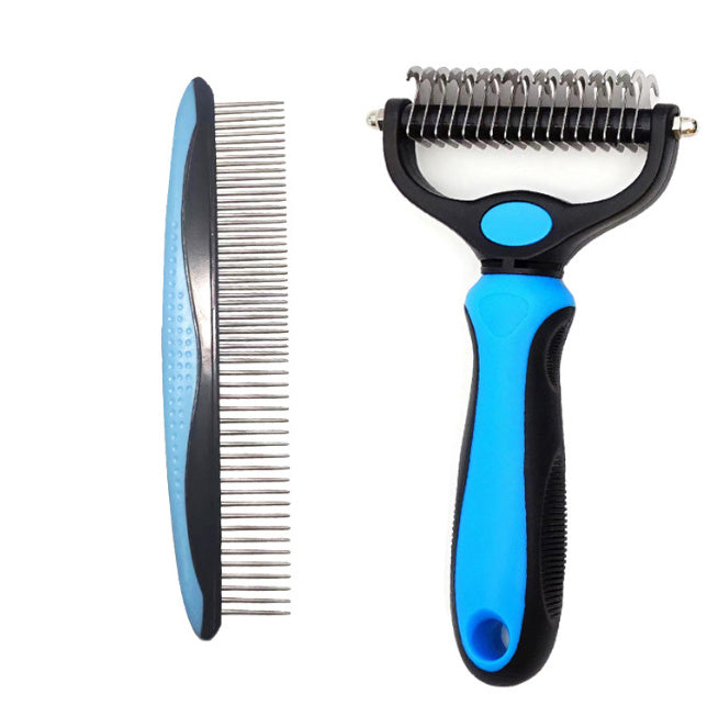 HKM-489107 Stainless Steel Pet Knot Opening Comb - Small & Large Sizes in Blue, Pink, Orange, Green