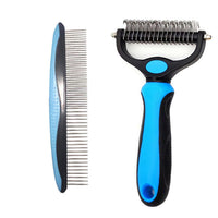 HKM-489107 Stainless Steel Pet Knot Opening Comb - Small & Large Sizes in Blue, Pink, Orange, Green