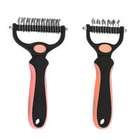 HKM-489107 Stainless Steel Pet Knot Opening Comb - Small & Large Sizes in Blue, Pink, Orange, Green