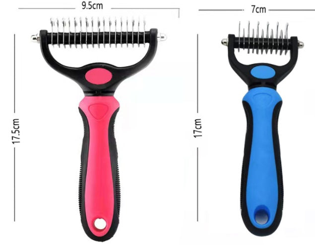 HKM-489107 Stainless Steel Pet Knot Opening Comb - Small & Large Sizes in Blue, Pink, Orange, Green