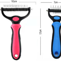 HKM-489107 Stainless Steel Pet Knot Opening Comb - Small & Large Sizes in Blue, Pink, Orange, Green