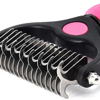 HKM-489107 Stainless Steel Pet Knot Opening Comb - Small & Large Sizes in Blue, Pink, Orange, Green