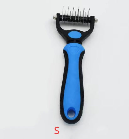 HKM-489107 Stainless Steel Pet Knot Opening Comb - Small & Large Sizes in Blue, Pink, Orange, Green