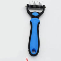 HKM-489107 Stainless Steel Pet Knot Opening Comb - Small & Large Sizes in Blue, Pink, Orange, Green