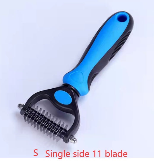 HKM-489107 Stainless Steel Pet Knot Opening Comb - Small & Large Sizes in Blue, Pink, Orange, Green