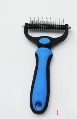 HKM-489107 Stainless Steel Pet Knot Opening Comb - Small & Large Sizes in Blue, Pink, Orange, Green