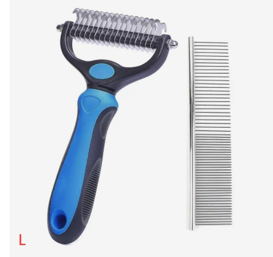 HKM-489107 Stainless Steel Pet Knot Opening Comb - Small & Large Sizes in Blue, Pink, Orange, Green