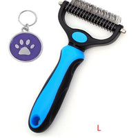 HKM-489107 Stainless Steel Pet Knot Opening Comb - Small & Large Sizes in Blue, Pink, Orange, Green
