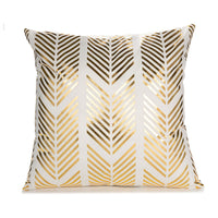 HKM-489171 Bronzing Short Plush Sofa Cushion Cover - 45x45cm, Black and Gold Variants