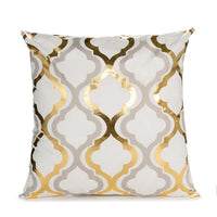 HKM-489171 Bronzing Short Plush Sofa Cushion Cover - 45x45cm, Black and Gold Variants