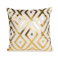 HKM-489171 Bronzing Short Plush Sofa Cushion Cover - 45x45cm, Black and Gold Variants