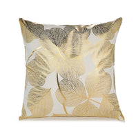 HKM-489171 Bronzing Short Plush Sofa Cushion Cover - 45x45cm, Black and Gold Variants